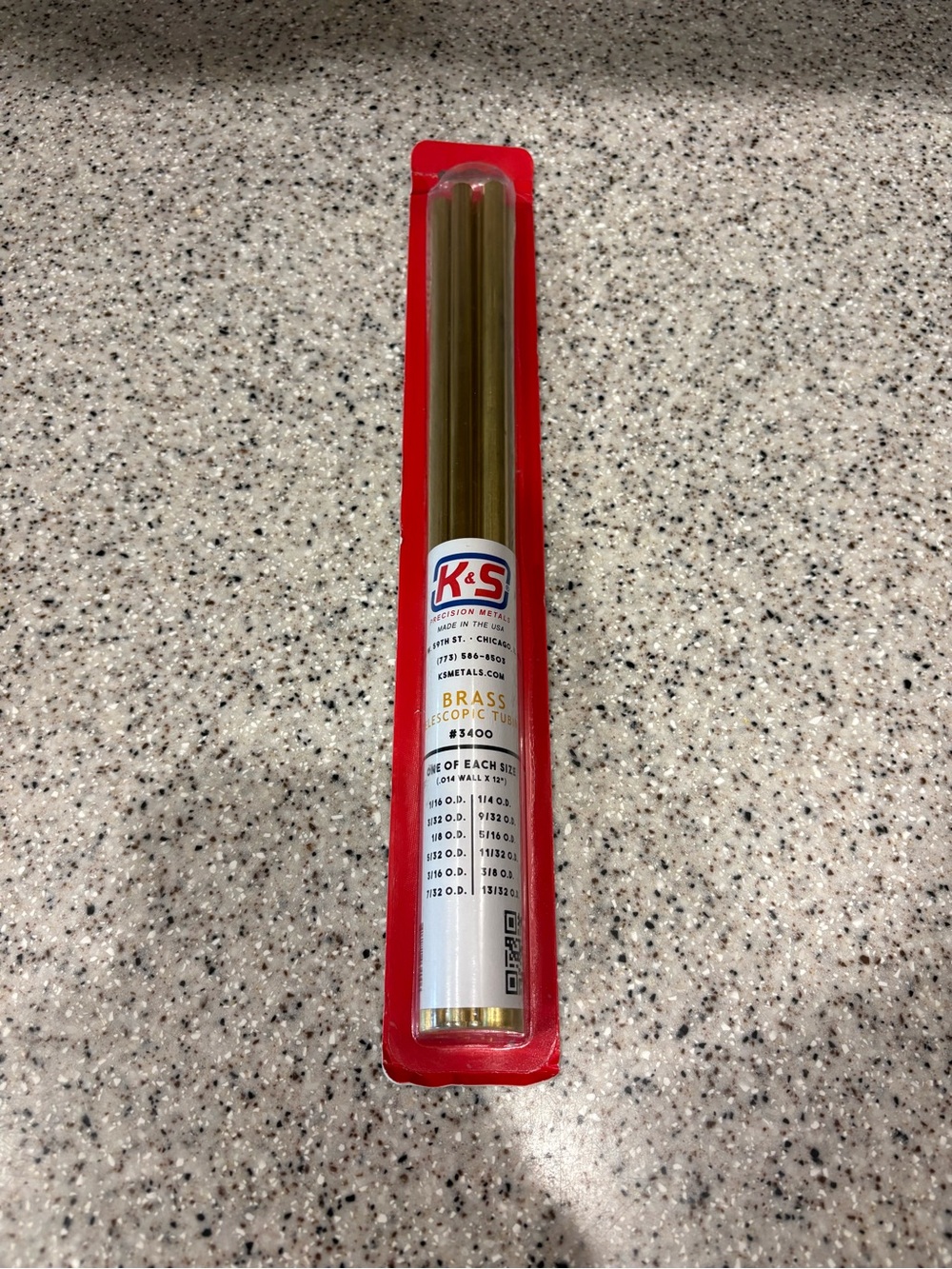 K&S 3400 Round Brass Telescopic Tubing Assortment, Small, 12 Pieces, Made USA